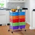 thumbnail image 5 of YEXJ 20 Drawers Rolling Storage Cart Multipurpose Movable Organizer Cart Tools Scrapbook Paper Organizer on Wheels-20-Multicolor, 5 of 17