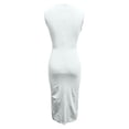 thumbnail image 5 of BUWTTER Summer Dresses for Women Summer Casual Sleeveless with Asymmetric Waist Elegant Daily Wear Tunic Ruffle Midi White Dress M, 5 of 5