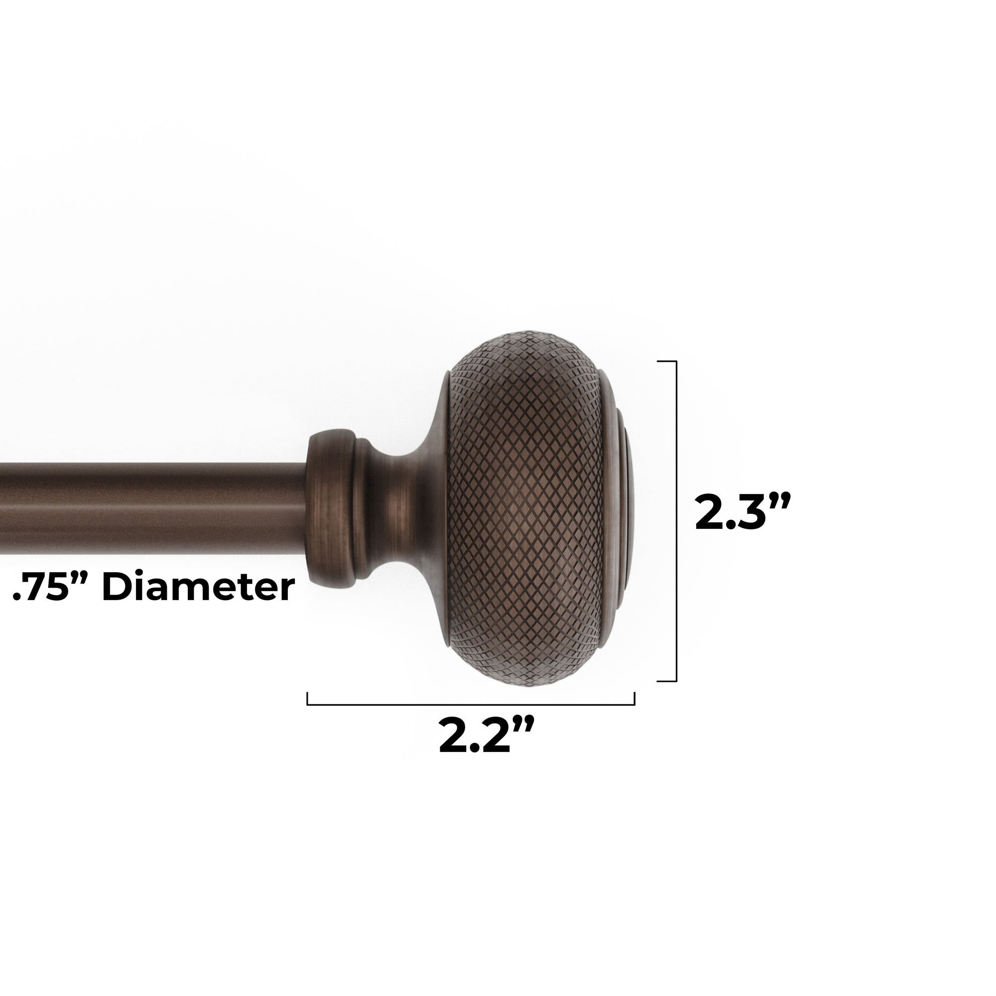 Mainstays 3/4" and 5/8" Oil Rubbed Bronze Hawthorne Knob Adjustable Double Curtain Rod Set, 30-84"