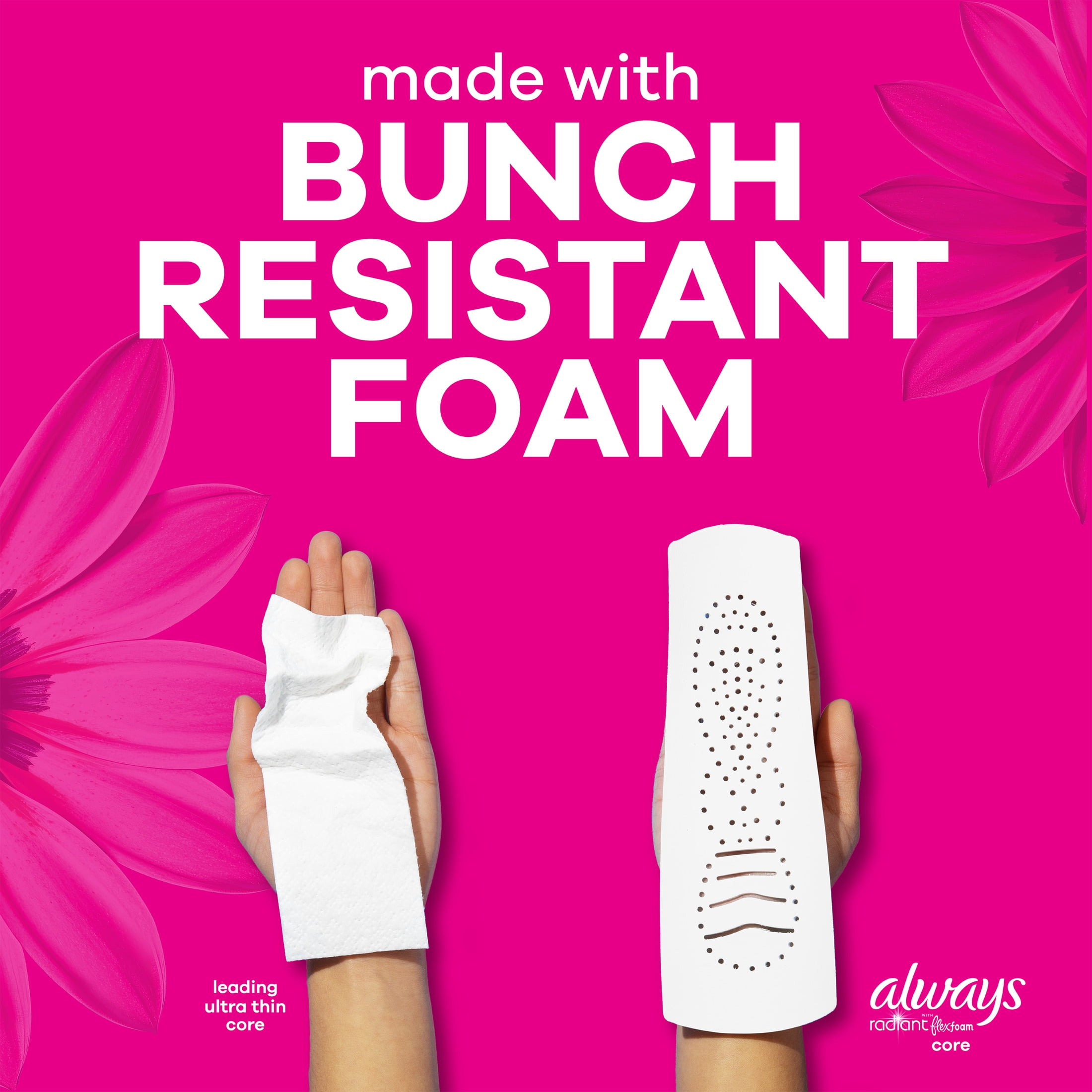 (6 pack) Always Radiant with FlexFoam Pads, Size 3, Extra Heavy, Wings, 30 Count
