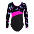 thumbnail image 2 of Sholeno Kids Girls Long Sleeve Gymnastics Leotards Ballet Dancewear One-piece Short Unitard Bodysuit Night Pegasus 14, 2 of 6
