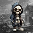 thumbnail image 4 of JASGARDE Cool Skeleton Figurines, Halloween Skeleton Doll, Mini Skeleton Resin Crafts Ornament Lifelike Skull Statue, Personality Unique Skull Resin Figurine for Home Office Desk Decorations, 4 of 6