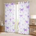 thumbnail image 2 of Manfei Lovely Bowtie Curtains and Drapes,Purple Heart Print Black Out Curtains,Ribbon Bow Knot Curtains Pack of 2 (52x63 Each) For Girls,Microfiber Bedroom Decor, 2 of 6