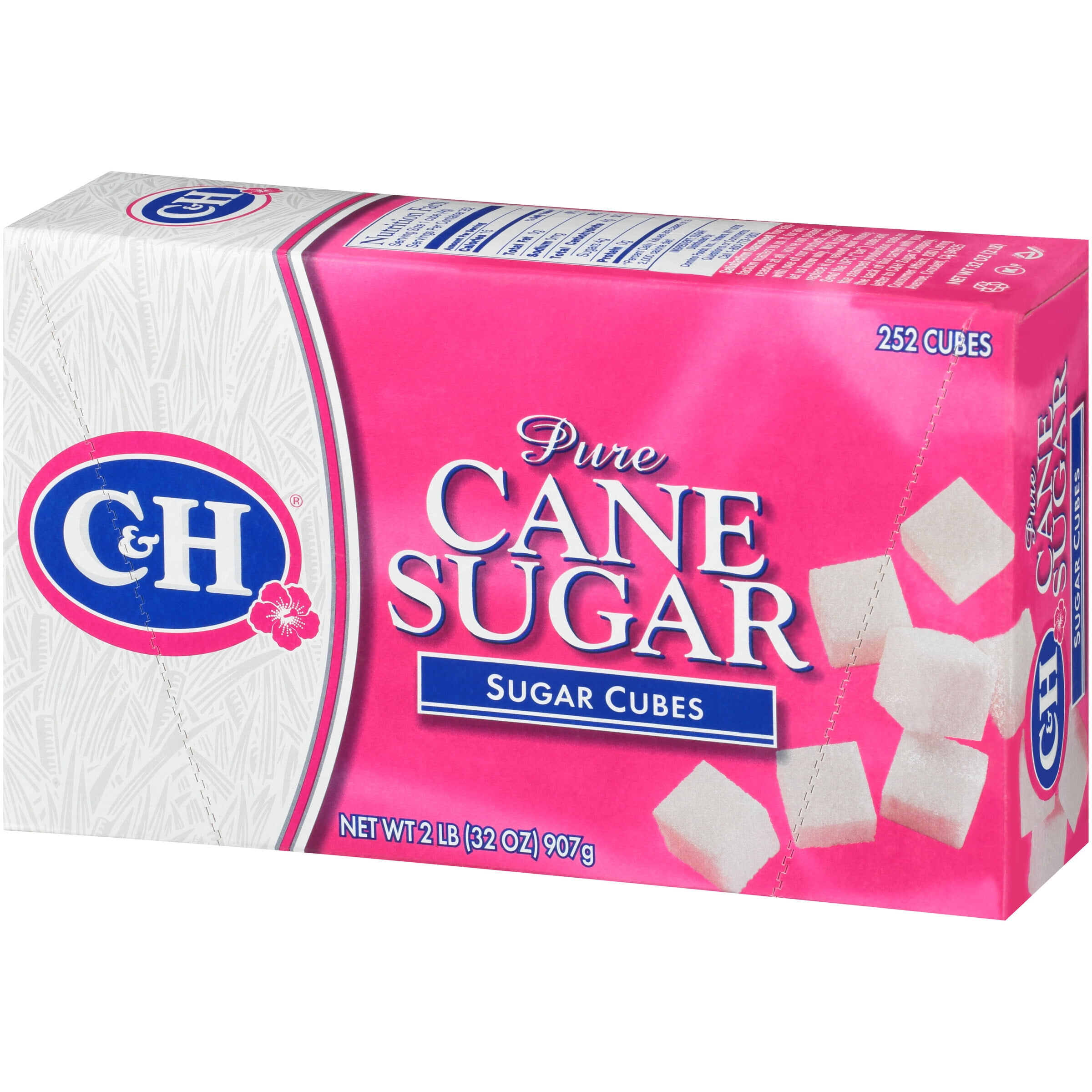 C & H Premium Pure Cane Sugar Cubes, 252 Count, 2 lb Box