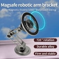 thumbnail image 2 of Casetego Universal 360° Magnetic Suction Phone Holder Car,Alloy Folding Magnetic Cell Phone Holder for Car [Super Strong Magnet] Bracket Magnetic Dashboard Phone Car Mount for All Smartphone,Sliver, 2 of 8