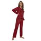 thumbnail image 5 of Gibobby Pijama de dos piezas para mujer Conjuntos de pijama a cuadros para mujer, ropa de dormir de manga larga con botones, conjuntos suaves(Rojo,XL), 5 of 5