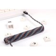 thumbnail image 2 of wqlpp-Coiled USB C Cable for Mechanical Keyboard with Aviator Connector, 52 Inches Black Nylon Braid USB C Keyboard Cable, Customized USB C to USB a Cable, 2 of 4