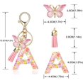 thumbnail image 2 of TRIANU Initial Letter Keychains for Women Tassel Butterfly Purple Cute Car Keychain for Wallet Purses Backpack, Letter A, 2 of 5