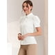thumbnail image 3 of Camisa abotonada Allegra K de Trabajo con Cuello Vuelto y Manga Farol Blanco XS, 3 of 5