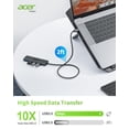 thumbnail image 3 of USB C Hub Acer 4 Ports USB 3.0 w/ TypeC Power Port 2ft Cable, 3 of 7
