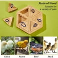 thumbnail image 4 of Comedero de madera para pájaros, comedero de plataforma de madera, comedero exterior de madera maciza para loros, perchas para pájaros, soporte para comedero, 4 of 6