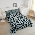 thumbnail image 3 of Blue Leopard Print Bedding Set King Beige Animal Printed Comforter Set Wild Cheetah Duvet Insert African Wildlife Quilt Sets Safari Leopard Bedding Comforters & Sets Blue Beige Black Room Decoratives, 3 of 6