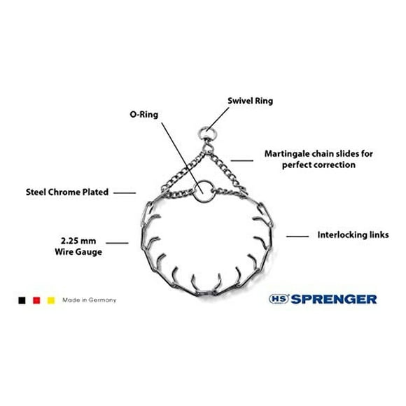 Herm Sprenger Prong Dog Collar Collar Ultra-Plus cromado acero Pet Collar no Herm Sprenger HS HERM. SPRENGER GERMANY