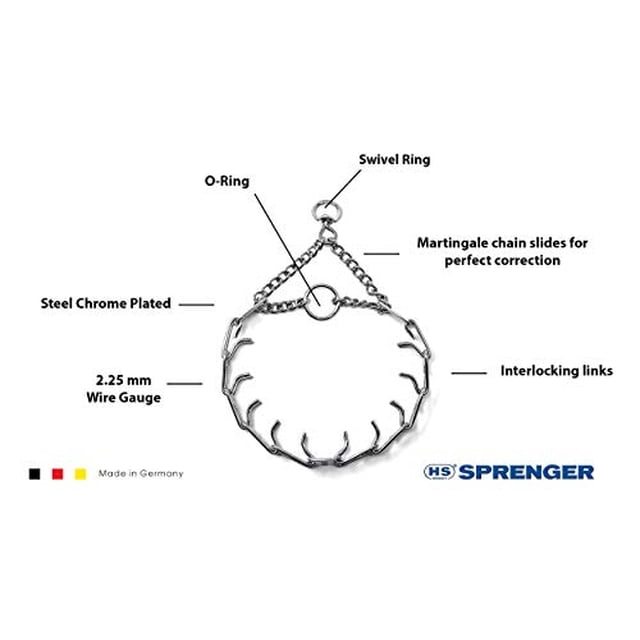 Herm Sprenger Prong Dog Collar Collar Ultra-Plus cromado acero Pet Collar no Herm Sprenger HS HERM. SPRENGER GERMANY