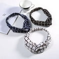 thumbnail image 2 of Hairwrap, GMYLE Knotted Headband Check Pattern Simple Geometric Minimal Cute Fancy Vintage Korean Style Hair Ties Clippers Accessories for Women Girls Fashion Beauty (White), 2 of 3