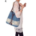 thumbnail image 4 of PULLIMORE Women Casual Canvas Handbags Hobo Printing Crossbody Shoulder Tote Bags Retro Messenger Bag (Blue), 4 of 4