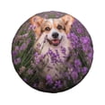 thumbnail image 2 of Balery Dog In Lavender Flowerstire Cover Waterproof Dust-Proof, Universal Spare Wheel Tire Cover For Trailer, Rv, Suv Truck And Vehicle Camper Accessories-16 Inch, 2 of 9