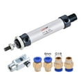 thumbnail image 4 of Uxcell 20mm Bore 50mm Stroke Air Cylinder with Y Connector and Quick Fittings, 4 of 5