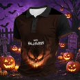 thumbnail image 5 of IAJDKMEK Halloween Men's Short Sleeve Polo Shirt - Turn-Down Collar Knit Shirt, Breathable Summer Shirt for Daily, Casual Party, Golf Shirt & Costume,Orange 3XL, 5 of 6