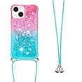 thumbnail image 3 of Funda para iPhone 14 Plus Brillantina Líquida Divertida Reluciente y con Cristales en Movimiento Cuerpo Cruzado con Cordón Ajustable, 3 of 5