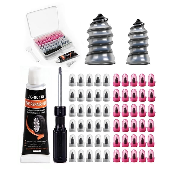 Kit de reparación de neumáticos MADETEC de 60 piezas con tapones de goma y sellador