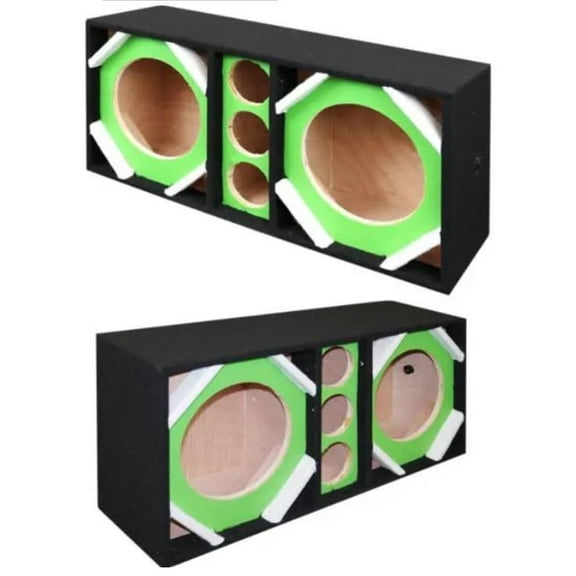 Deejay LED 12" Dual-Woofer Speaker Enclosure w/ Three Tweeters - Vinyl Green