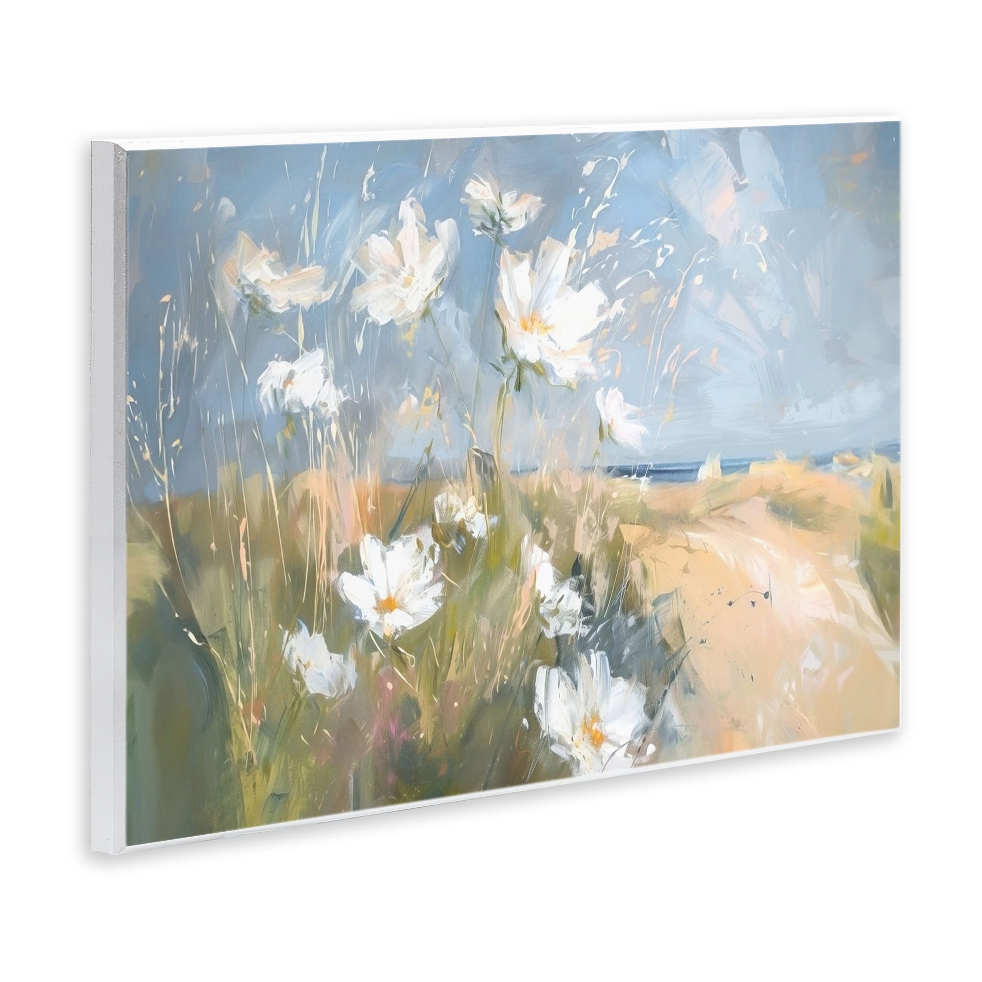 Stupell Industries Seaside Wildflowers Scenery Botanical & Floral Painting Unframed Art Print Wall Art, 19 x 13