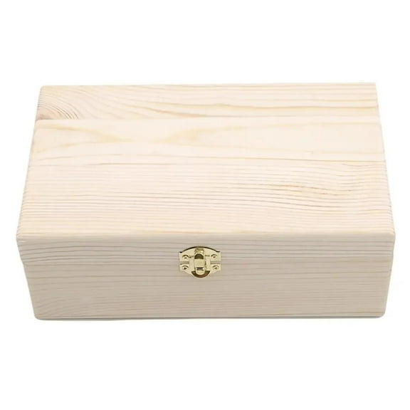 Wooden Storage Box Rectangular Flip Solid Wood Gift Handmade Craft Jewelry Case