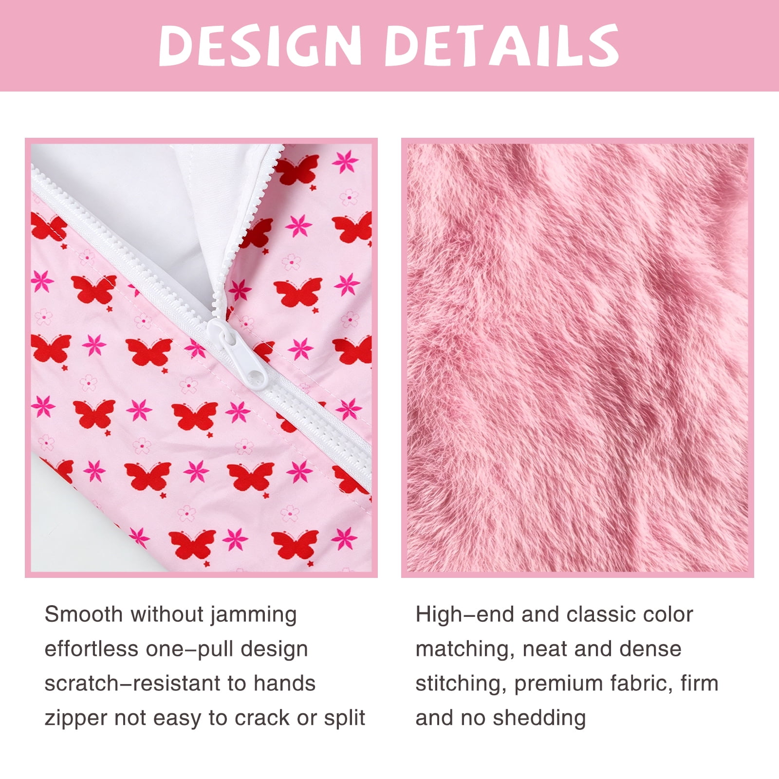 Kids Cat Sleeping Bag with Pillow - 2-in-1 Foldable, All Seasons, Soft & Warm (54"x20")-Pink