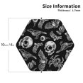 thumbnail image 2 of Fuzoiu Skull bird bat spider Print Leather Coasters Set,Drink Coasters Set of 4,for Tabletop Protection, Durable PVC Coasters,Home Décor and Housewarming Gift-Hexagon, 2 of 6