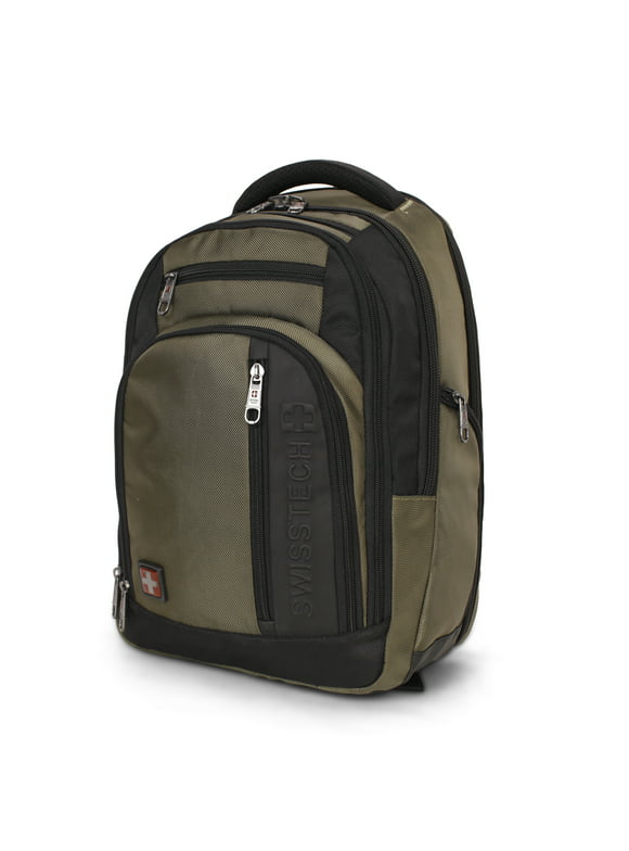 SwissTech Urban Trek 18" Travel Backpack with USB Port, Unisex , Adult ages Green (Walmart Exclusive)