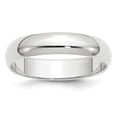 thumbnail image 1 of 14k Or Blanc Solide Poli Demi-Rond Gravable 5mm Demi-Rond Bague Taille 10,5 Bijoux Cadeaux pour Femmes, 1 of 4