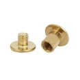 thumbnail image 3 of Uxcell 5mmx6mm Binding Chicago Screw Posts Nuts Docking Rivets Brass Tone (10-pack), 3 of 6