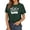 Dark Green, variant on Women's Tops T-Shirts Graphic Letter Print Loose Fit Short Sleeve Crewneck Boho Shirts