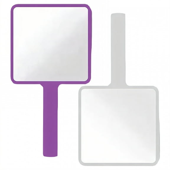 RAGUPEL 2Pcs Hand Mirror Practical Handle Design Handheld Mirror Lightweight and Portable Make Up Mirror Mixing1