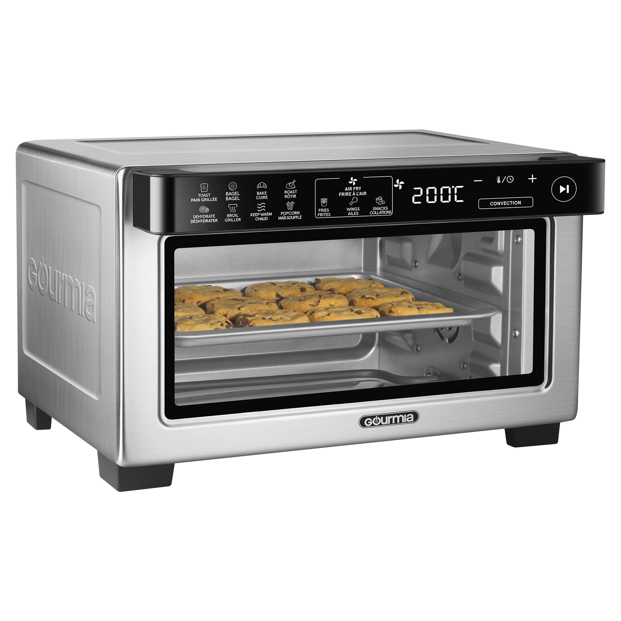 Gourmia 4-Slice Digital Air Fryer Oven, 0.4 Cu. ft. Capacity, Stainless Steel, 4-Slice AF Oven