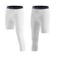 thumbnail image 2 of One Leg Compression Tights Full Length for Basketball Single Leg Long Pants Sports Base Layer Leggings Black L, 2 of 6