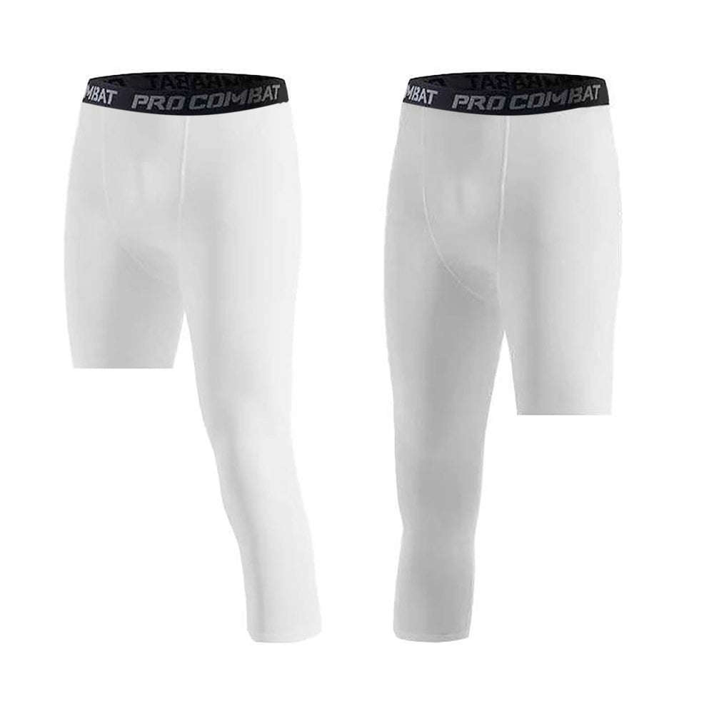 One Leg Compression Tights Full Length for Basketball Single Leg Long Pants Sports Base Layer Leggings Black L Walmart