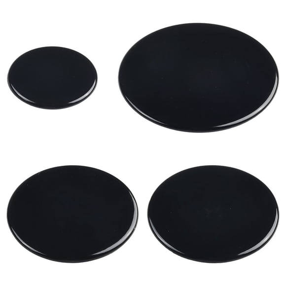 MYG Gas Burner Cap Set for SABAF Cooker Hob, 4 Pieces Stove Accessories, Thickened Iron & Aluminum, 55mm 75mm 100mm, Black, Even Heat Distribution, Easy Install