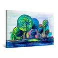 thumbnail image 1 of Startonight Canvas Wall Art Abstract Rainbow Trees Painting Blue Green Framed 24" x 36"&nbsp;, 1 of 6