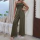 thumbnail image 2 of Moda de verano para mujer Sexy cintura alta Color sólido sin mangas Casual pantalones de pierna ancha mono con tirantes Fridja  alkflakhf37547, 2 of 9