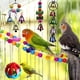 thumbnail image 3 of 15 paquetes de juguetes para masticar columpios para pájaros, juguetes para loros adecuados para periquitos pequeños, cacatúas, conures, pinzones, periquitos, guacamayos, 3 of 5