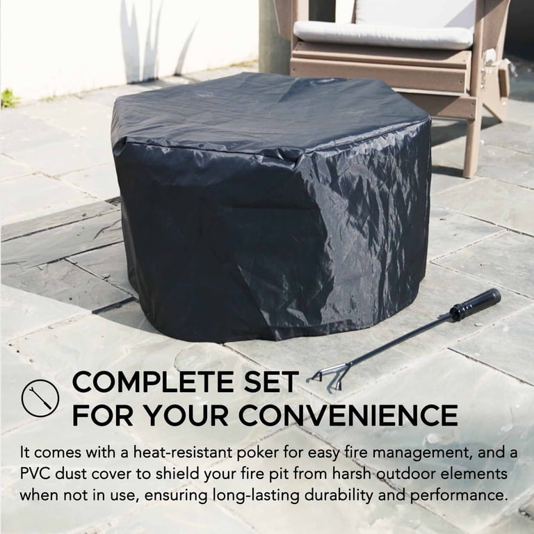 Sunjoy Lawrence 26 in. Hexagonal Smokeless Fire Pit for Outside