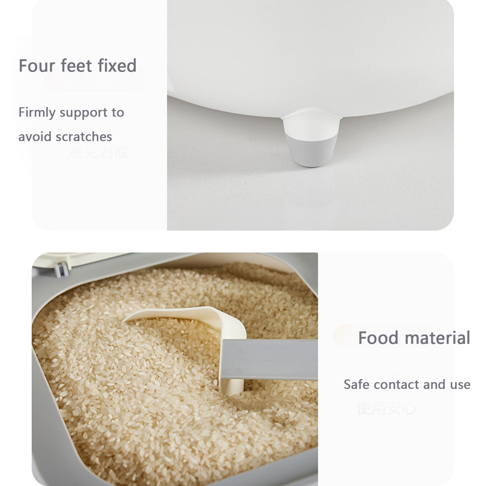 Large Food Containers, 20lb Storage Bins with Lids & Scooper, BPA Free Airtight Kitchen Containers to Store Dry Food, Cat/Dog Container
