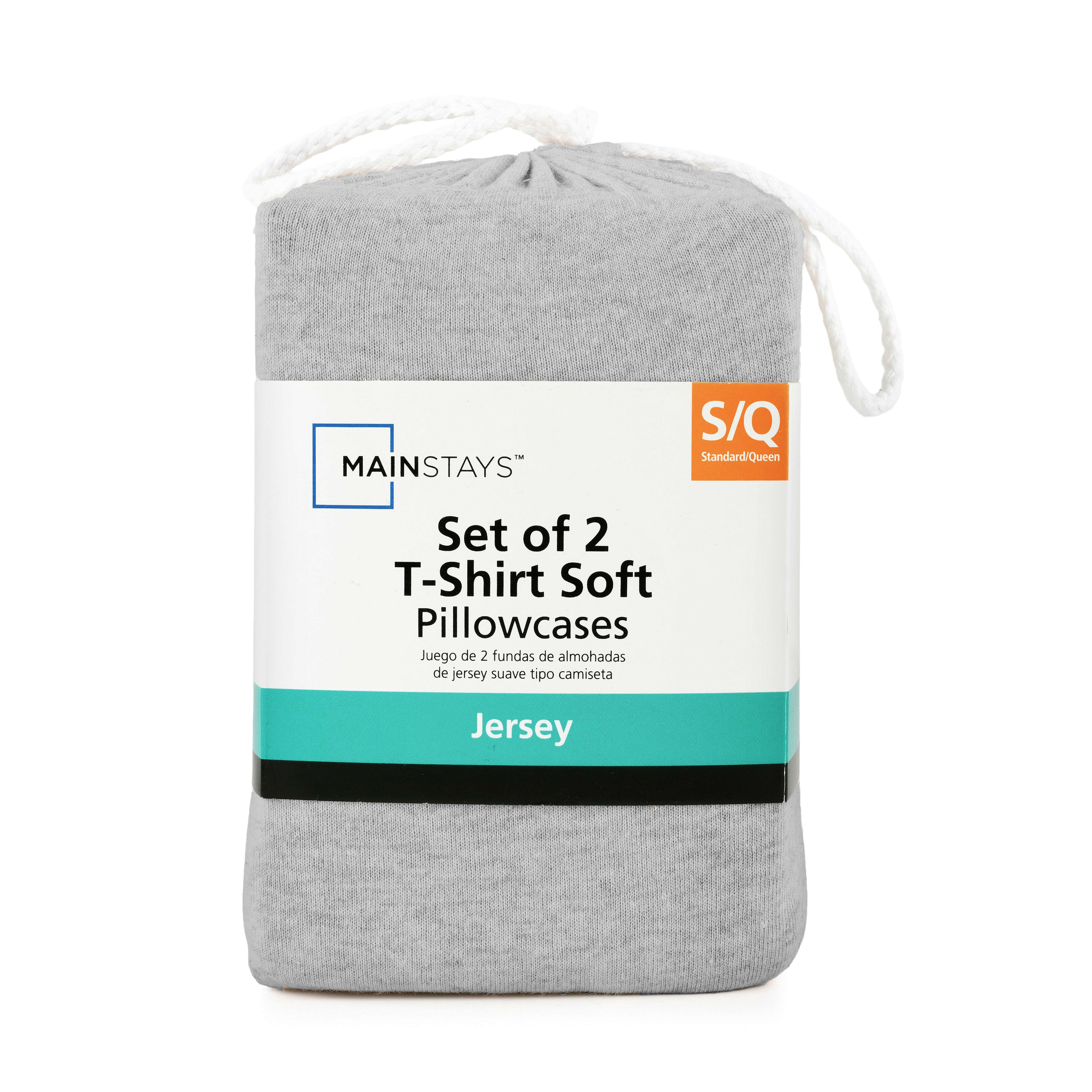 Mainstays Set of 2 Jersey Standard/Queen Pillowcases Gray Heather
