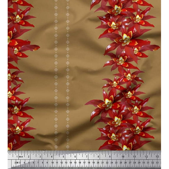 Soimoi Cotton Jersey Fabric Diamond Shape & Floral Artistic Print Fabric by the Yard 58 Inch Wide