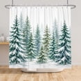thumbnail image 6 of Tchckioa Watercolor Pine Tree Shower Curtain,36x72 Inch Waterproof Hooks Bath Curtain for Bathroom, 6 of 6