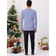 thumbnail image 5 of Camiseta a rayas para hombre, manga larga, cuello redondo, camiseta básica a rayas Azul L, 5 of 6