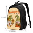 thumbnail image 5 of Honeii Gnomes Happy Thanksgiving for Travel Laptop Backpack, Business Laptops Backpack with USB Charging Port, College High School Computer Bag for Men Women, 5 of 7