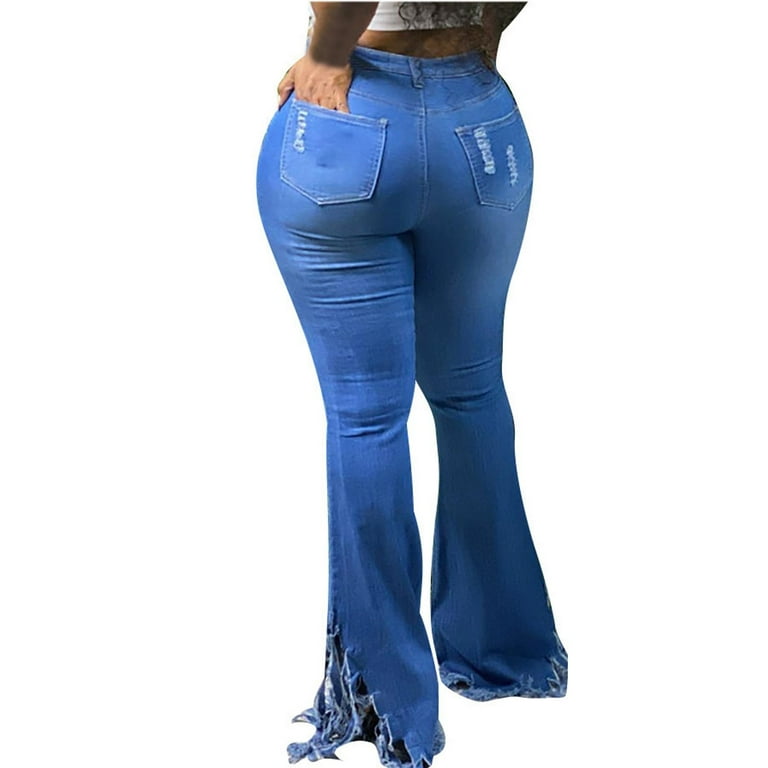 Casual Solid Tassel Ripped Pencil Bottoms Casual Solid Tassel Ripped Pencil Bottoms
